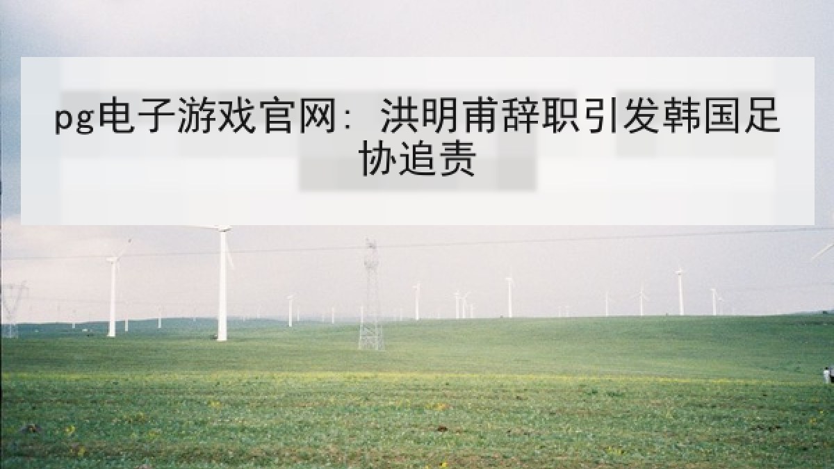 pg电子游戏官网: 洪明甫辞职引发韩国足协追责